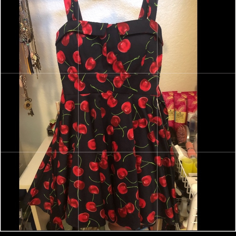 Red cherry vintage style dress